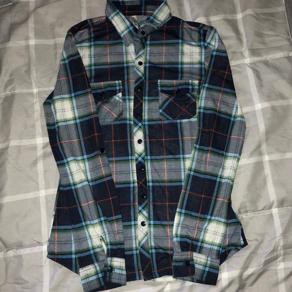 Blue Casual Button Up